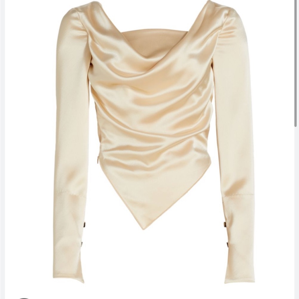 NEW NWT Nanushka Bintou Asymmetric Satin Blouse